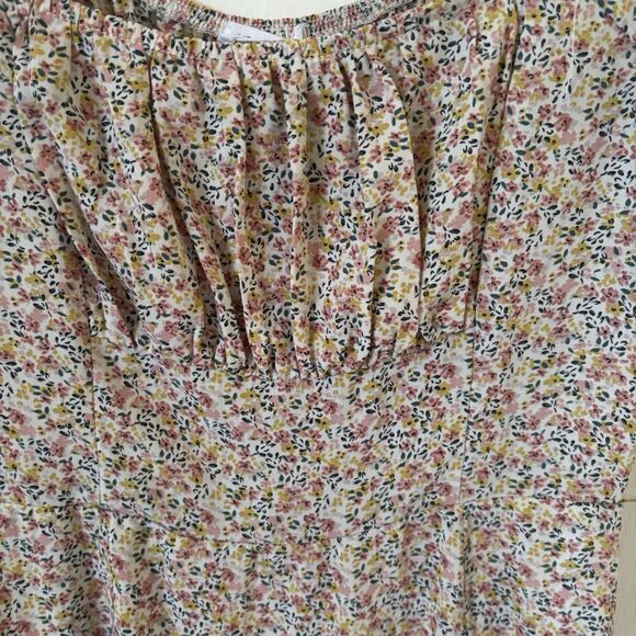 Dainty Floral Womens Midi Dress Size S Regency Romantic Bohemian Hippie Coastal - Picture 6 of 11